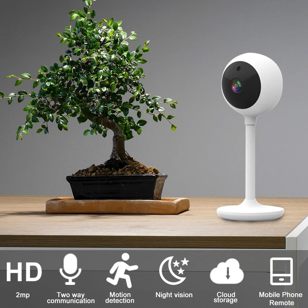 2023 HD 1080P 2MP wireless wifi mini cctv smart home security camera small indoor baby camera 360 rotating portable ip camera