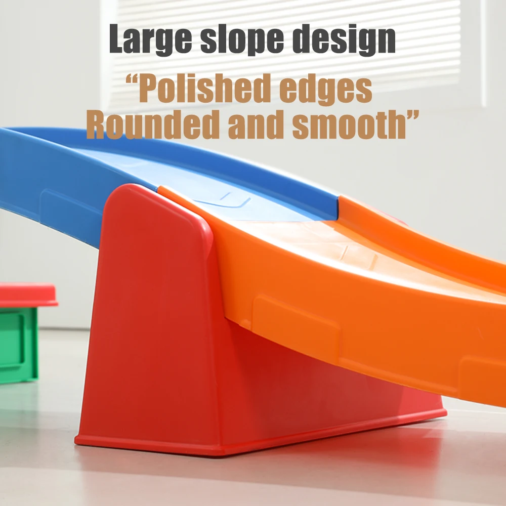 Indoor three stage pulley kindergarten children slide with wheels coaster car preschool kids toys Up & Down Roller Coaster