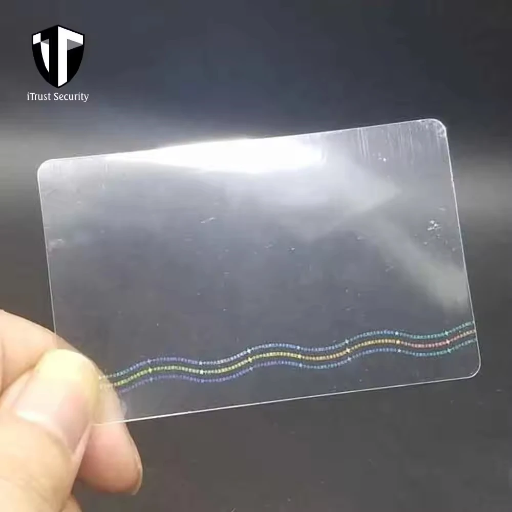 Custom Printed Waterproof Transparent PVC Business Cards Label Sticker With Holographic Design