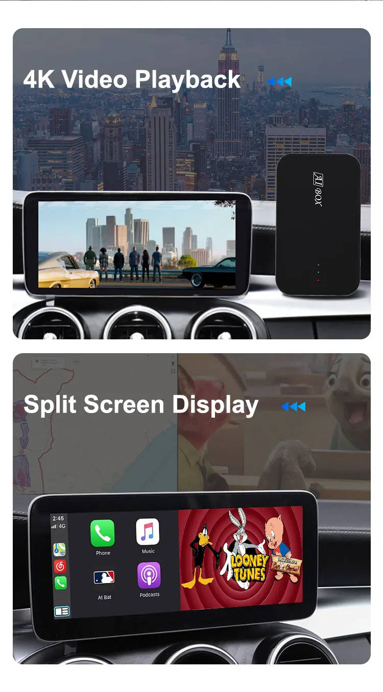 2022 4G LTE USB Android Auto Multimedia Wireless CarPlay Smart Multi Media Steam WiFi Adapter AI Box for Car Apple