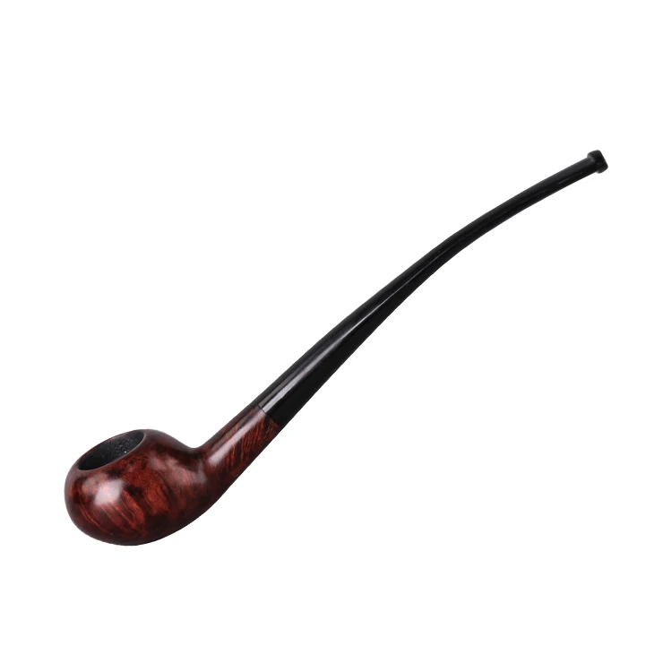 MUXIANG customized logo popular style wholesale price long stem churchwarden briar wooden smoking pipe