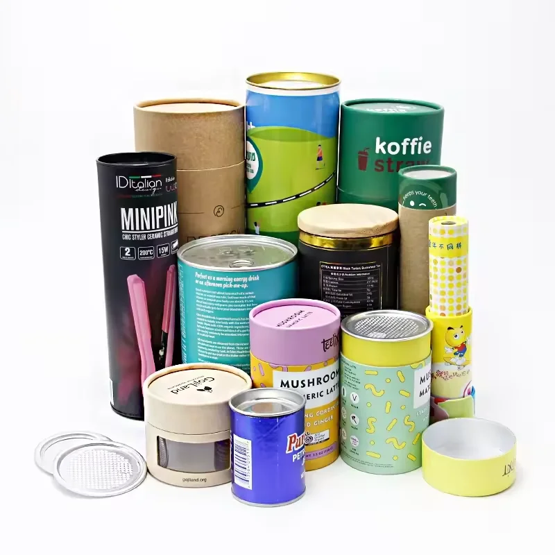 Biodegradable Tube Packaging Cylinder Paper Tube Bottle Tea Packaging Paper Cosmetic Container Kraft Cardboard Tube Box For Food