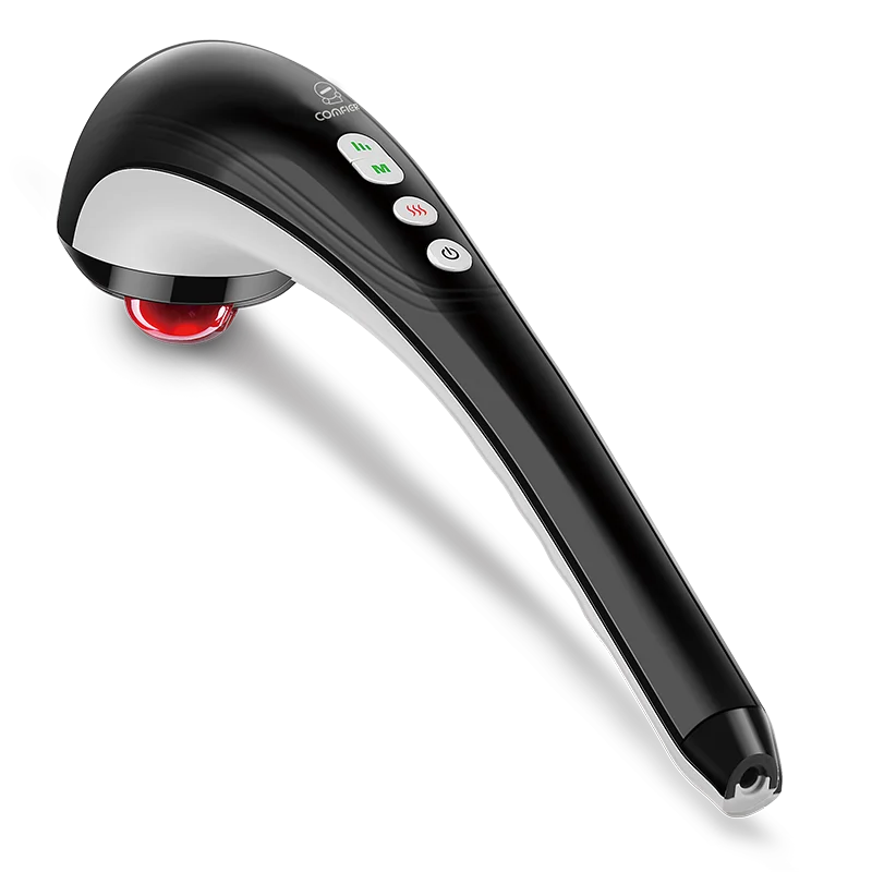 Cordless Handheld Back Massager - Rechargeable Percussion Massage with Heat, Deep Tissue Massager for Neck Shoulder Waist Leg