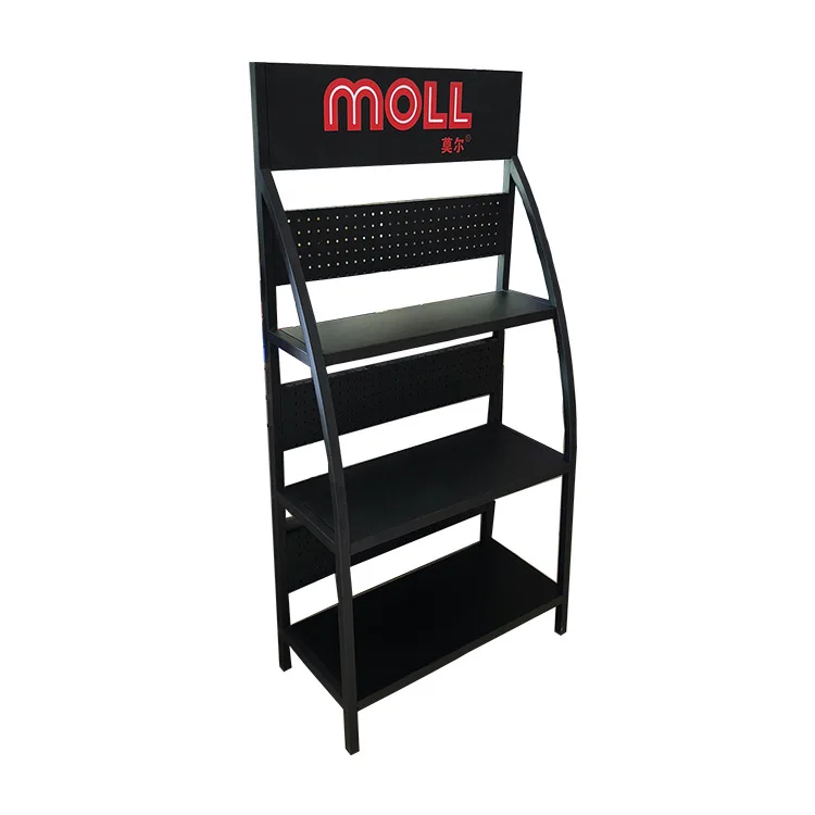 2021 new design wholesale Commodity display rack Supermarket display rack Metal storage rack Lubricating oil shelf
