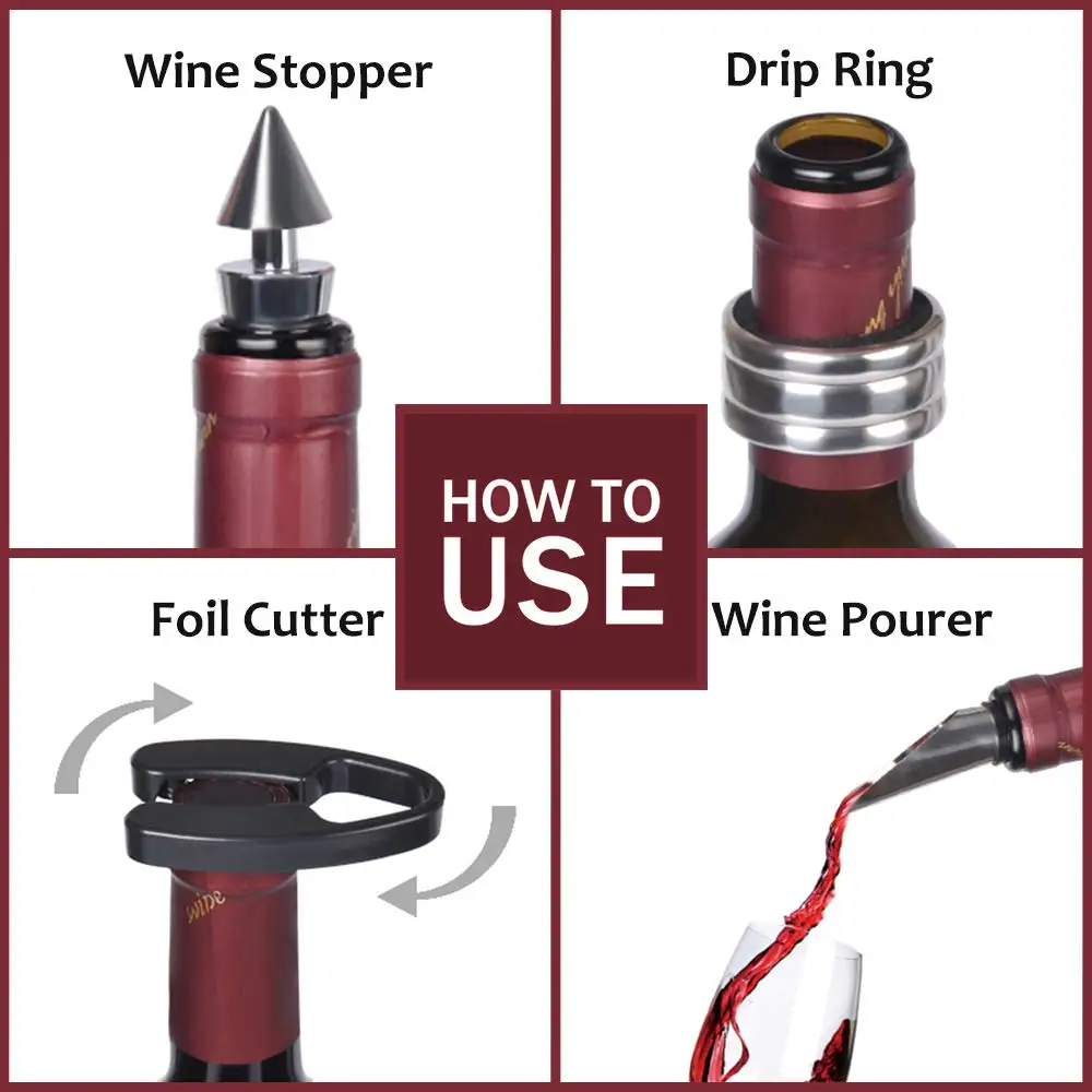 Creation Top Seller Creation FBA Bar Accessories 5 Pcs Wine Corkscrew Screwpull Kit Great Christmas Gifts Wine Bottle Opener Set