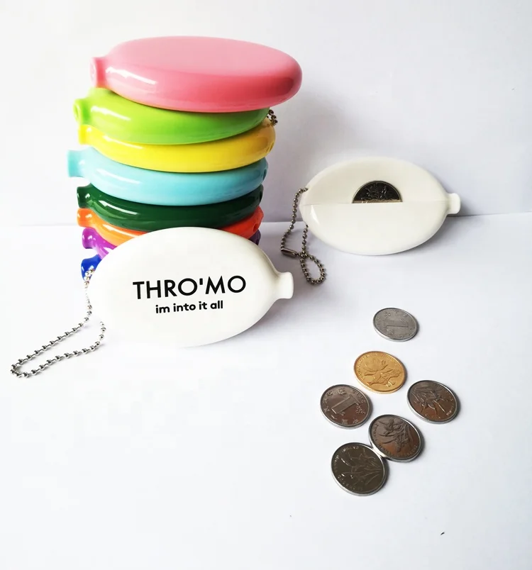 8*5CM Rubber coin case oval coin case purse