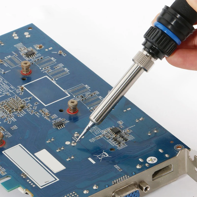 110V 60W Fast Heating Electric Soldering Iron Set with 5Pcs Replaceable Soldering Iron Tips for PCB Mobile Phone Repair