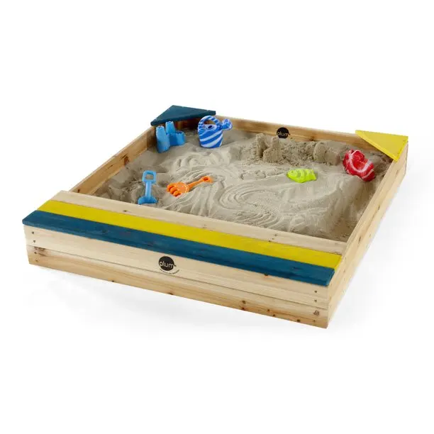 Hot Sale Wooden Sandbox Fir Wood Outdoor Sandpit Kids Sand Pit Toys with Benches