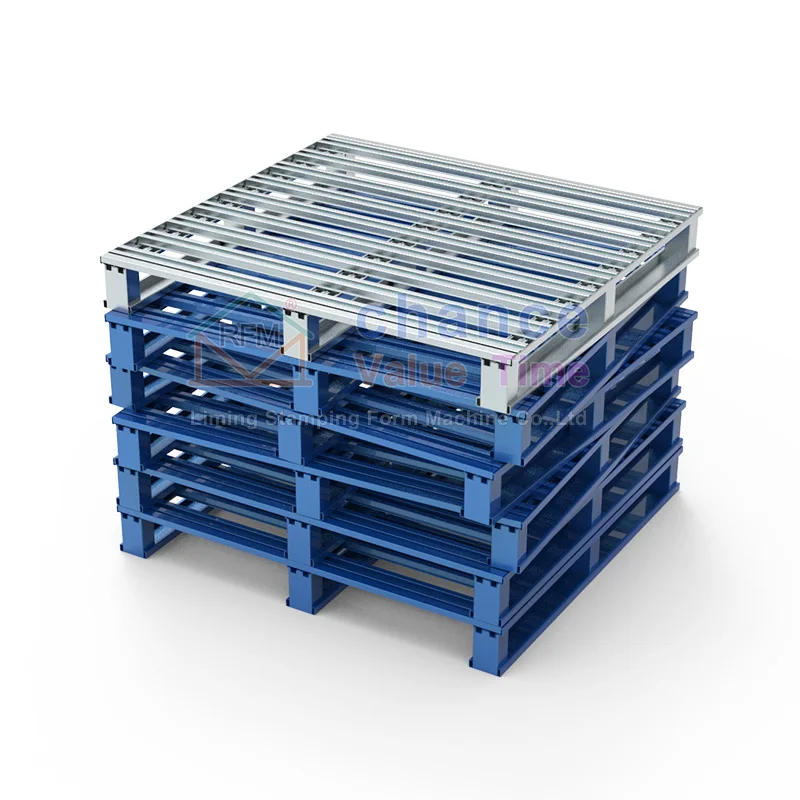 Warehouse Sided  4-Way Entry Steel Metal Pallet 2000KG Load Capacity Welded steel metal pallet For drums