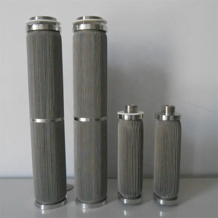 Custom made Stainless steel 316L mesh pleated filter cartridges pleated metal mesh filter/ sintered filter element