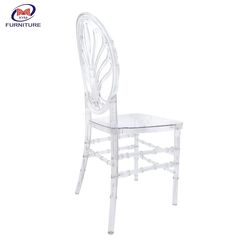 Latest polycarbonate round back chiavari wedding acrylic transparent resin peacock chairs event