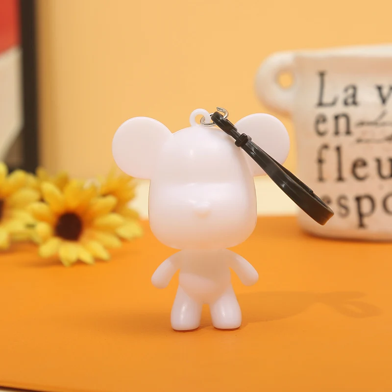 Handmade DIY Fluid Bear Different Sizes Violent Bear Pendant Keychain Wholesale DIY Rabbit Keychain