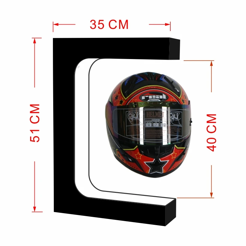 Magnetic floating helmet display with Specializing in the production Customized logo