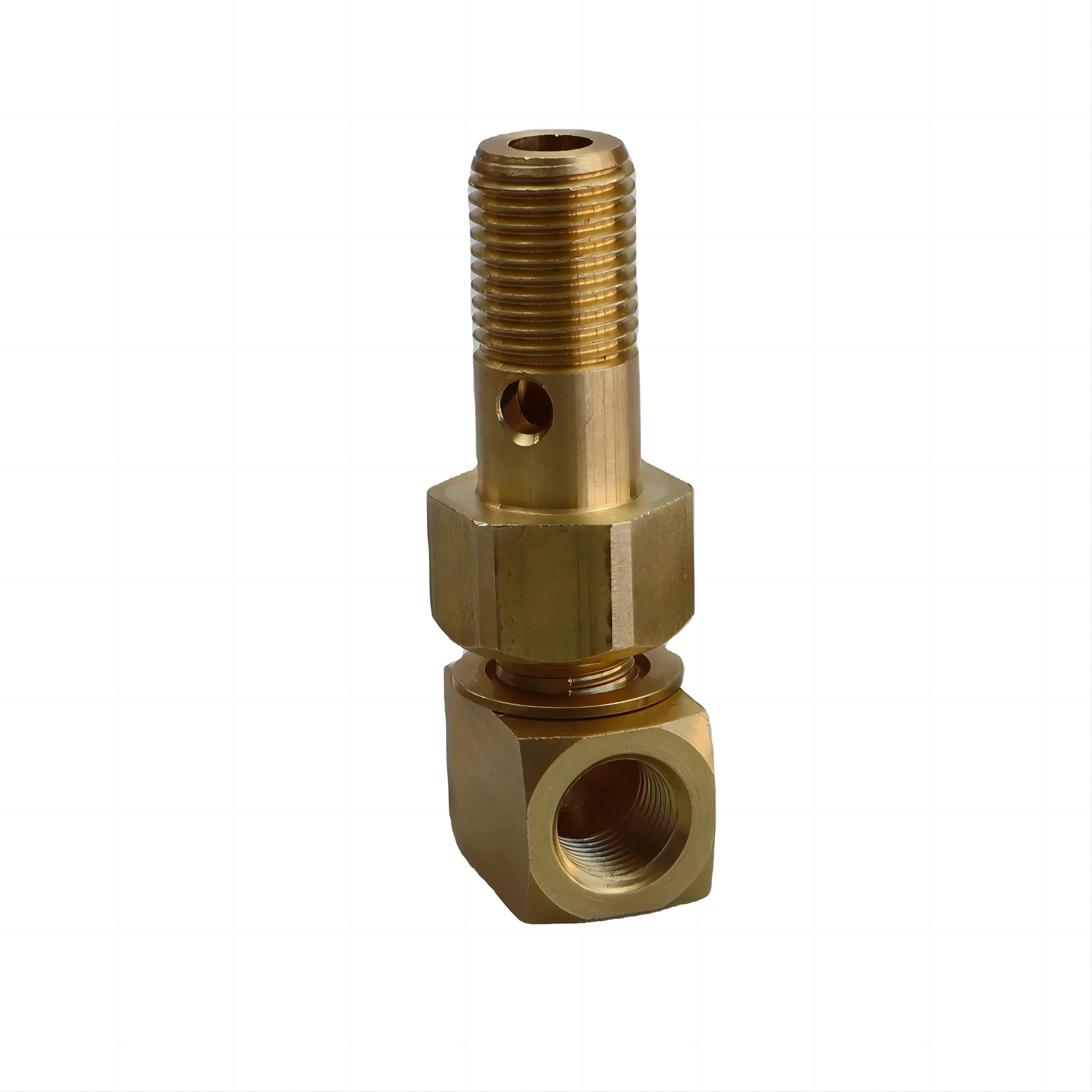 Precision Brass CNC Machining Parts Fuel Pressure Gauge Banjo Bolt Adapter with Micro Drilling and Broaching metal 3d printer
