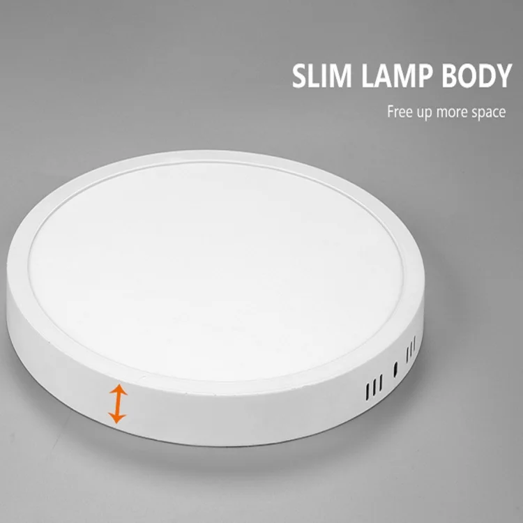 Energy Saving Indoor Lighting School Hospital Aluminum Surface Mounted 6w 12w 18w 24w Round Led Panel Light
