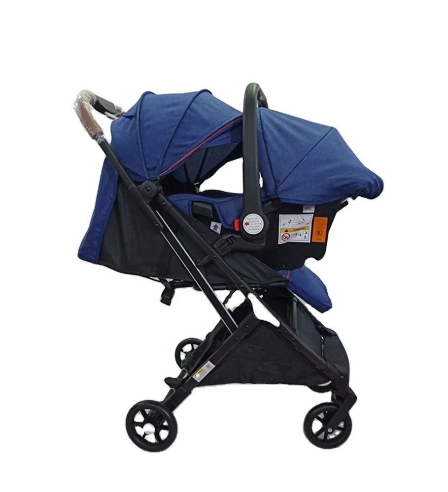 New Convenient Folding Baby Stroller with Linen Car Seat Plastic and Steel Frame EVA Wheels for 0-3 Years