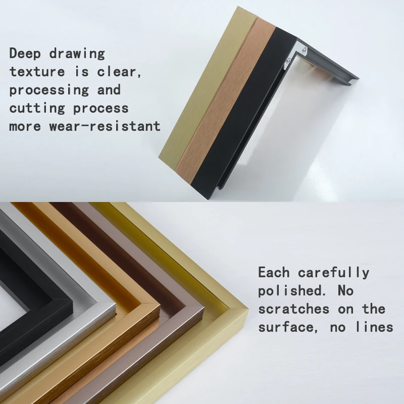 Custom Size Aluminum Poster Frames Moulding Metal Photo Picture Frame Bar Aluminum Molding Extrusion Line Strip Frame Moulding