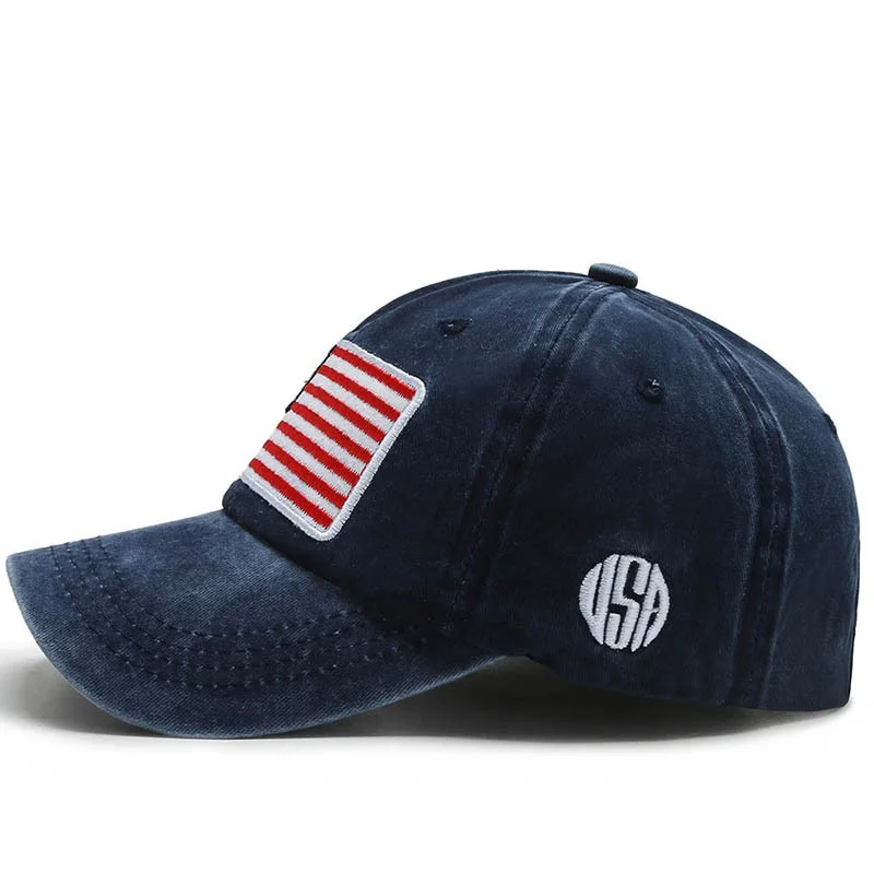 Wholesale Men Woman Baseball Caps Adjustable Embroidered Flag Baseball Cap American Cotton Sun Hats Unisex Solid Color Visor