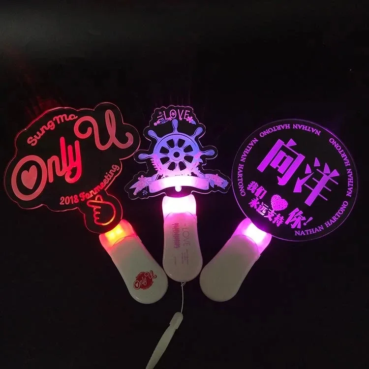 Richshining Custom Design Party Favor Programmable Light up Acrylic Stick 15 Colors Changing Concert Cheer for Fan