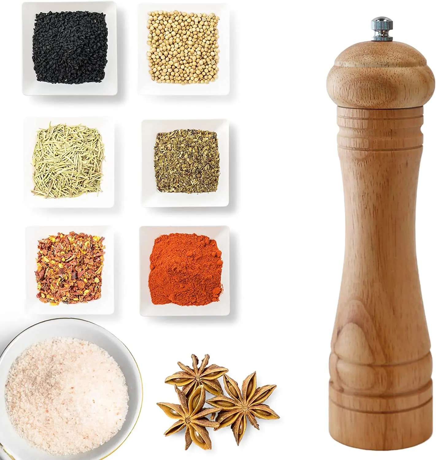 Распродажа деревянная ручная мельница для соли и перца элегантная наборы