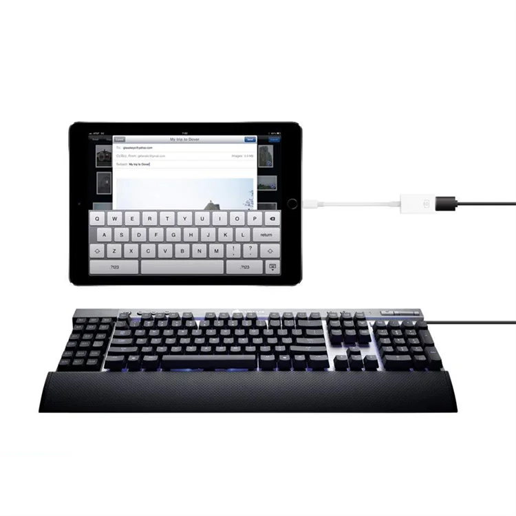 Адаптер с подсветкой для USB-камеры кабель OTG iPhone и iPad кардридер USB-накопитель мышь клавиатура