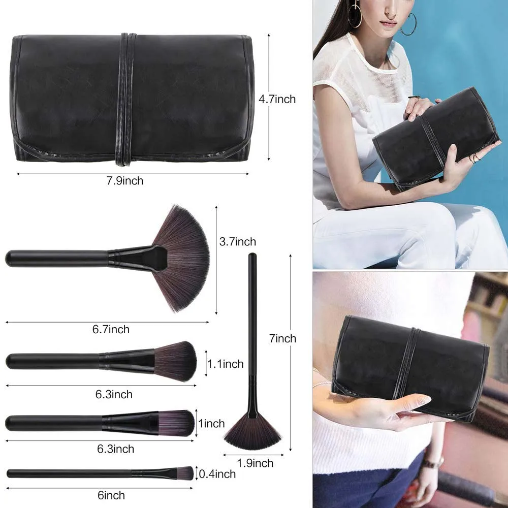 Hot selling black silver professional makeup brushes set natural synthetic hair cylinder package stock low MOQ
