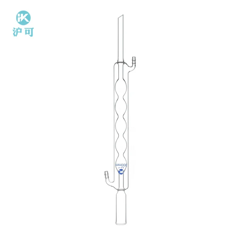 Factory price lab use glass Allihn condenser with bulbed inner tube