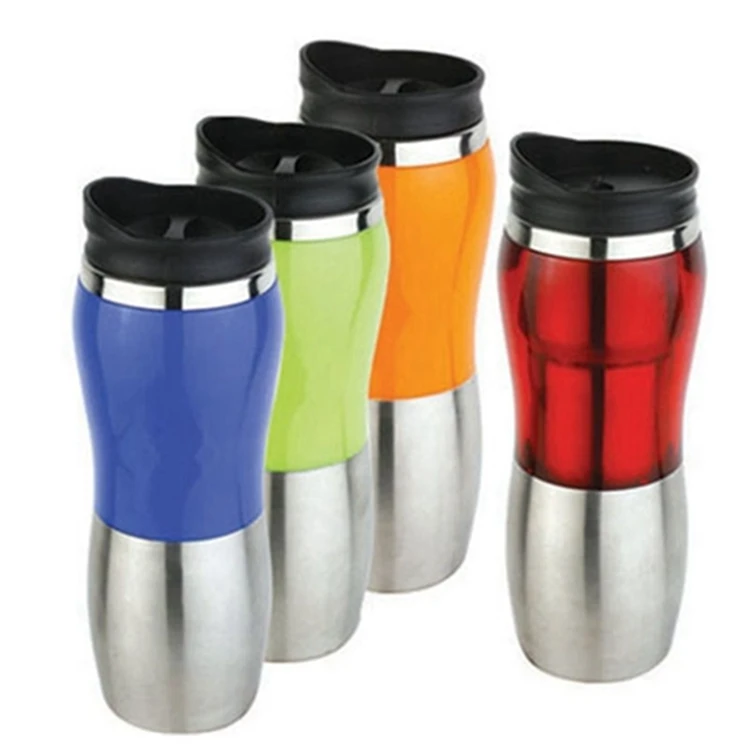 12oz Double wall insulation Stainless Steel coffee Tea cups tumblers mugs with  paper insert and leak proof flip lids