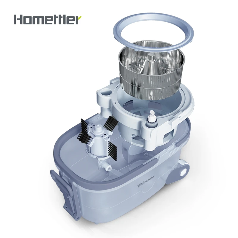 
Homettler new microfiber wet and dry 360 wash flat mop bucket for floor cleaning magic mop Folding flat mop buket 