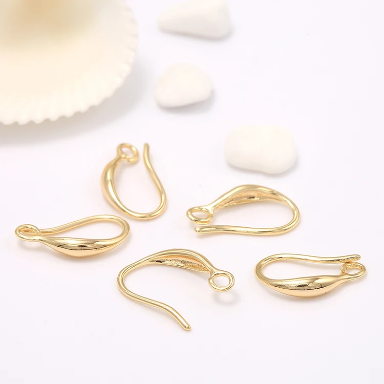 High Quality Fish Shape 14K Gold Plated Jewelry Accessories Earring Hooks