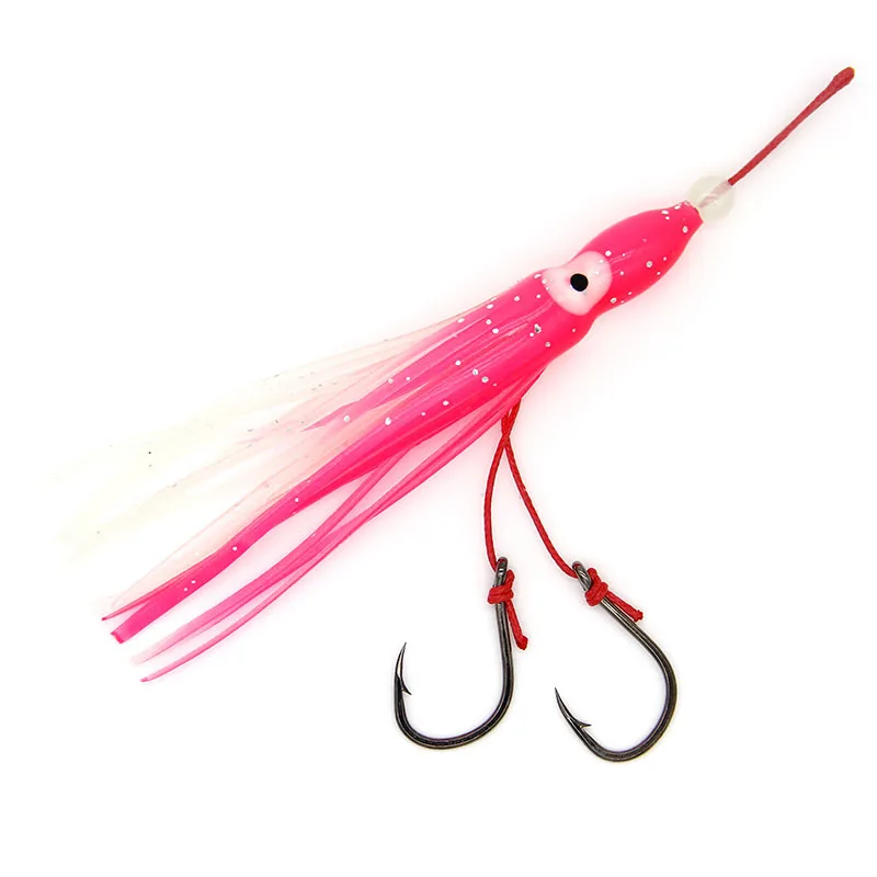 Amazon Hot Sale Sea Fishing Metal Jig Hooks Double Assist Slow Jigging Hook With Octopus lure