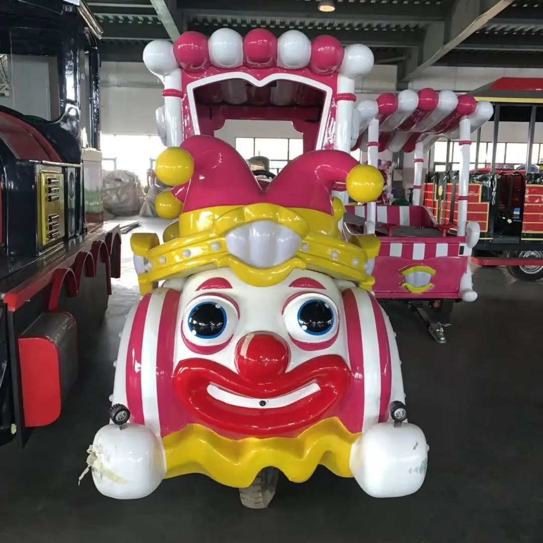 2024 new design Kids Rides Mini Clown Attraction Tourist Amusement Park Trackless Train For Sale