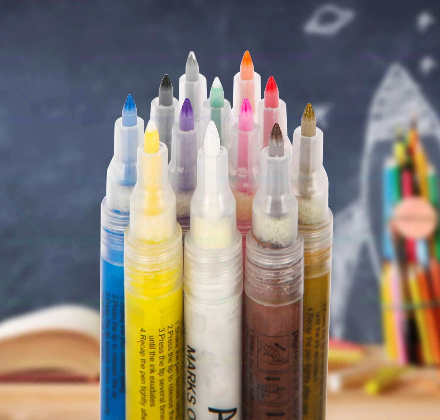 Art Supplies Art Markers Acrylic Markers Graffiti Paint Markers for Sketching on Glass, Rocks, Wood