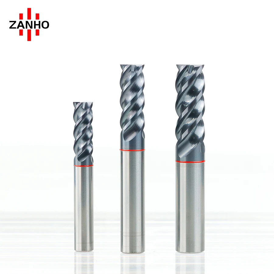 ZANHO Solid Carbide 4 Flutes Flat Tungsten Steel End Mills Cutters KNA750 for general applications