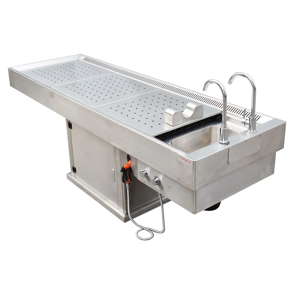 Металлический морг Sysmedpalace судебно-медицинский вскрытие Съемный стол для вскрытия трупа