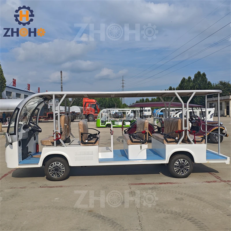 11 Seats Electric Sightseeing Shuttle Bus 100KM Max Travelling Range