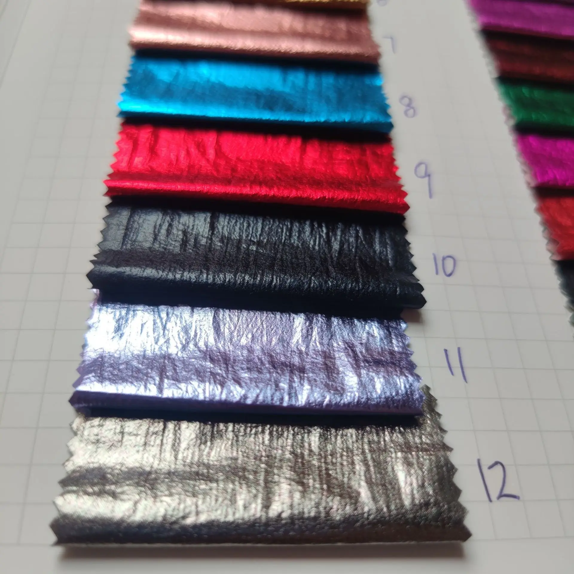 20D nylon 380T wrinkle taffeta golden bronzed PU silver shiny coating glossy fabric waterproof for down jacket &coat bag cloth