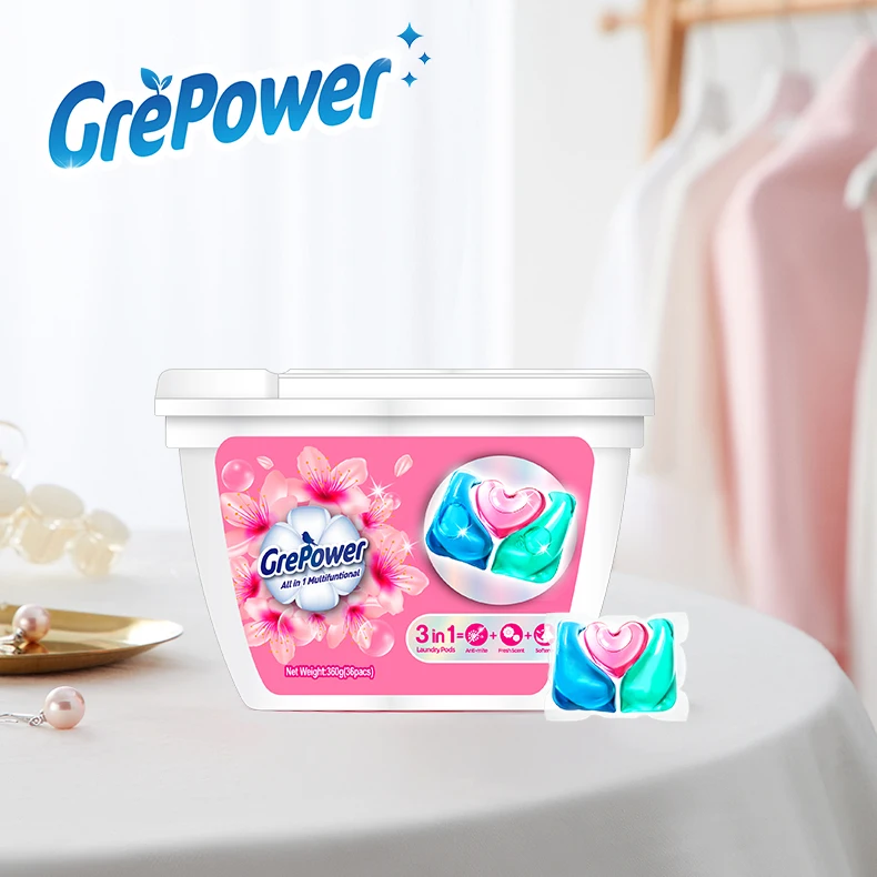 Liby Grepower kaiteki washing capsules korea laundry detergent pods laundry beads box acrylic laundry pod dispenser detergente