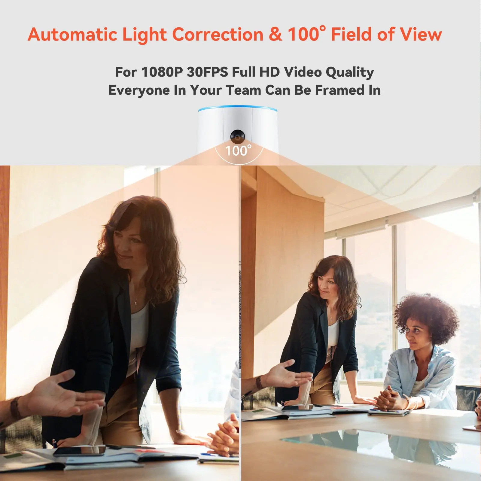 Audio Video Conferencing System USB Omnidirectional Microphone Multifunctional Conference Speakerphone