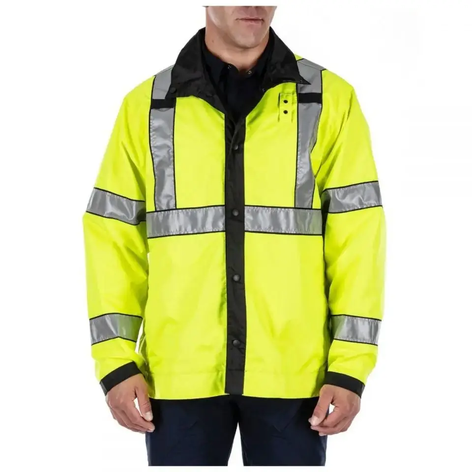 2023 High Quality Custom Waterproof reflective reversible Outdoor P0LICE Security Raincoat Uniform Jacket
