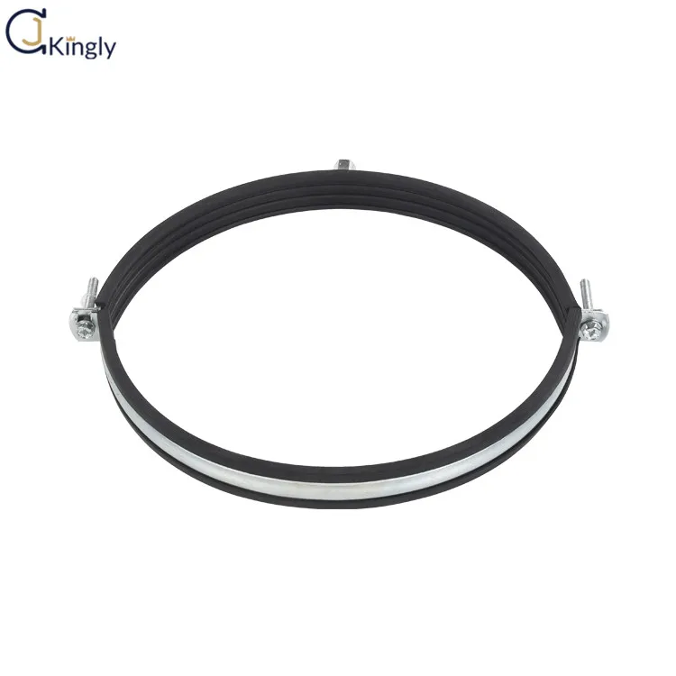 Custom high quality two screws large diameter pipe fixing clamp for ventilation tube hangers