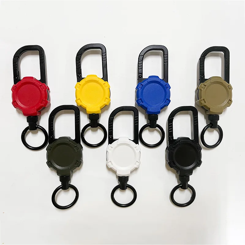Magnetic Retractable Keychain Durable Retractable Carabiner Key Chain With Stainless Steel Wire For Traveling