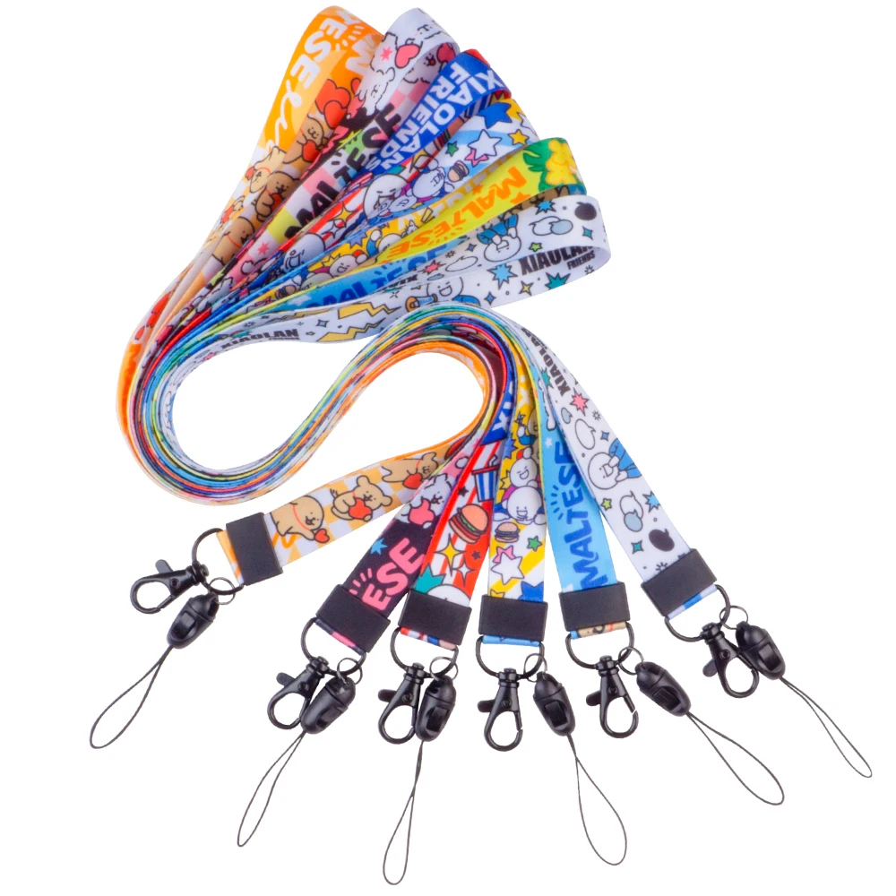 Popular Design Customized Polyester Cartoon Lanyards Card Holder Dye Sublimation Anime  Keychain Lanyard