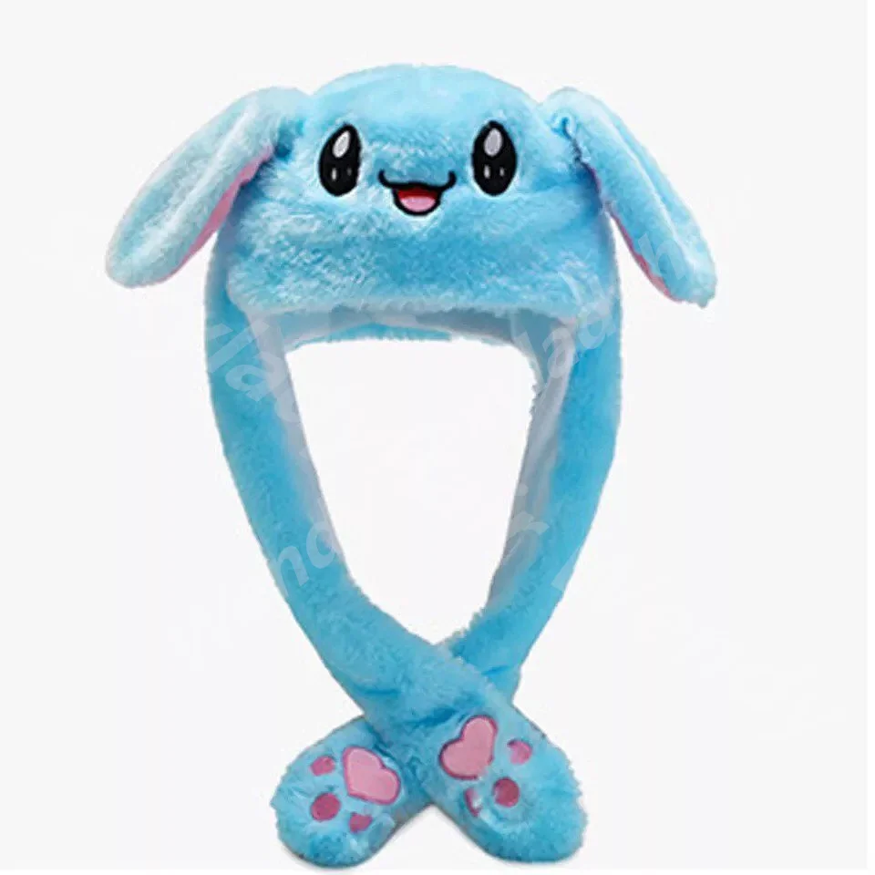 WD1 Cute Animal Plush Bunny Ear Hat Children Airbag Moving Ears for kids Cosplay Party Fancy Dress Winter Hats