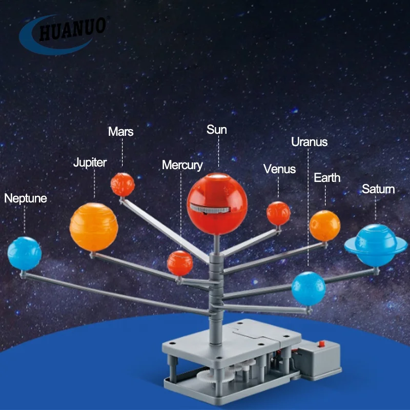 Assembly educational rotating power planet toys set kids diy learning stem toys science