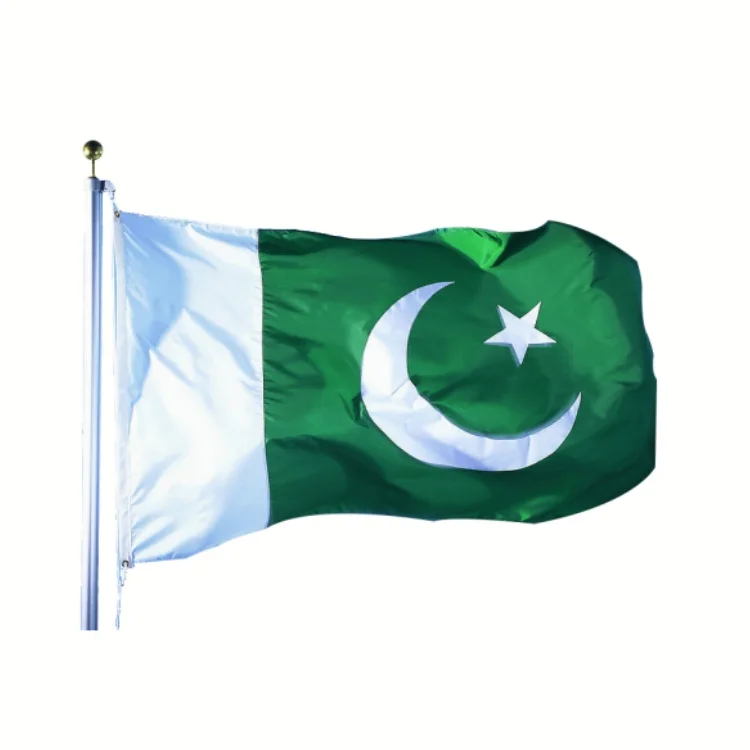 In Stock Fast Delivery 3X5Ft Polyester National Flag Outdoor Flying Grommet Pakistan Flag