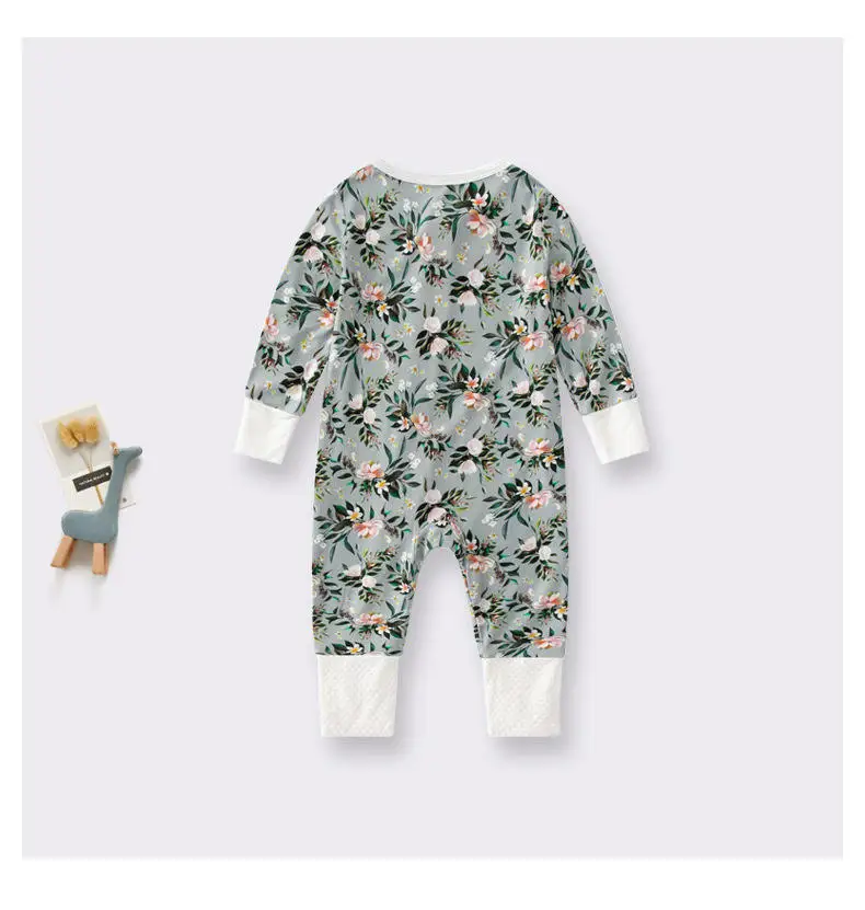 RTS Bamboo fiber infant clothes Spring newborn jumpsuit Bamboo long sleeve baby clothes