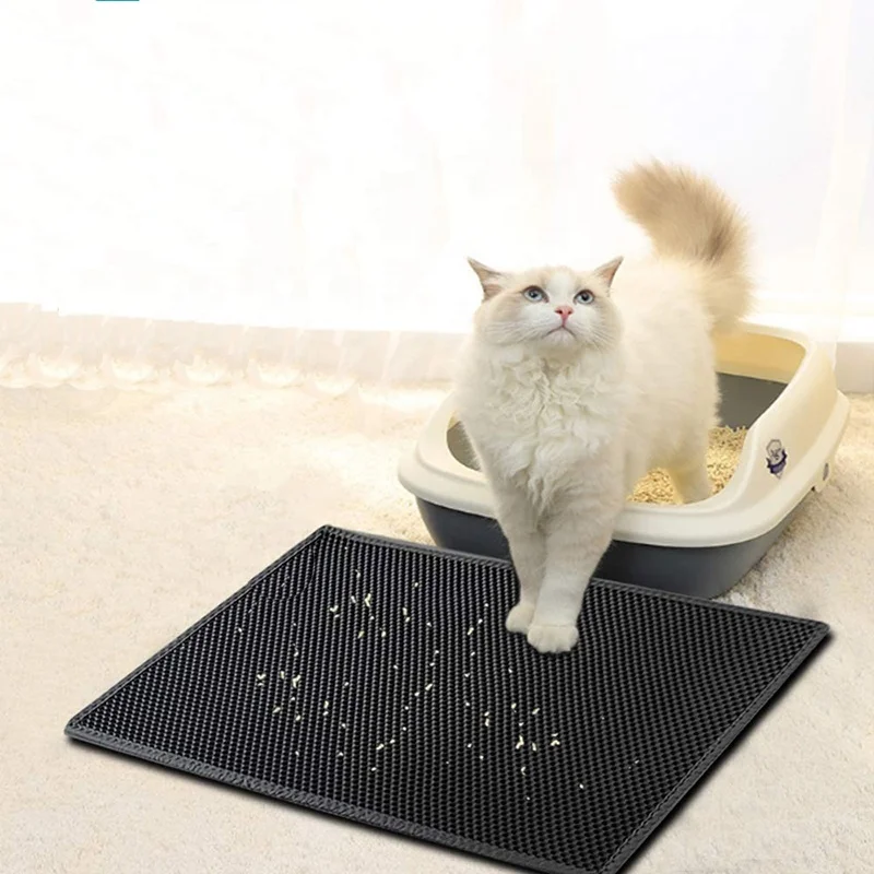 BunnyHi PET003 Double Layer Waterproof Easy Clean Kitty Catcher Litter Tray Trapping Mat EVA Cat Litter Mat