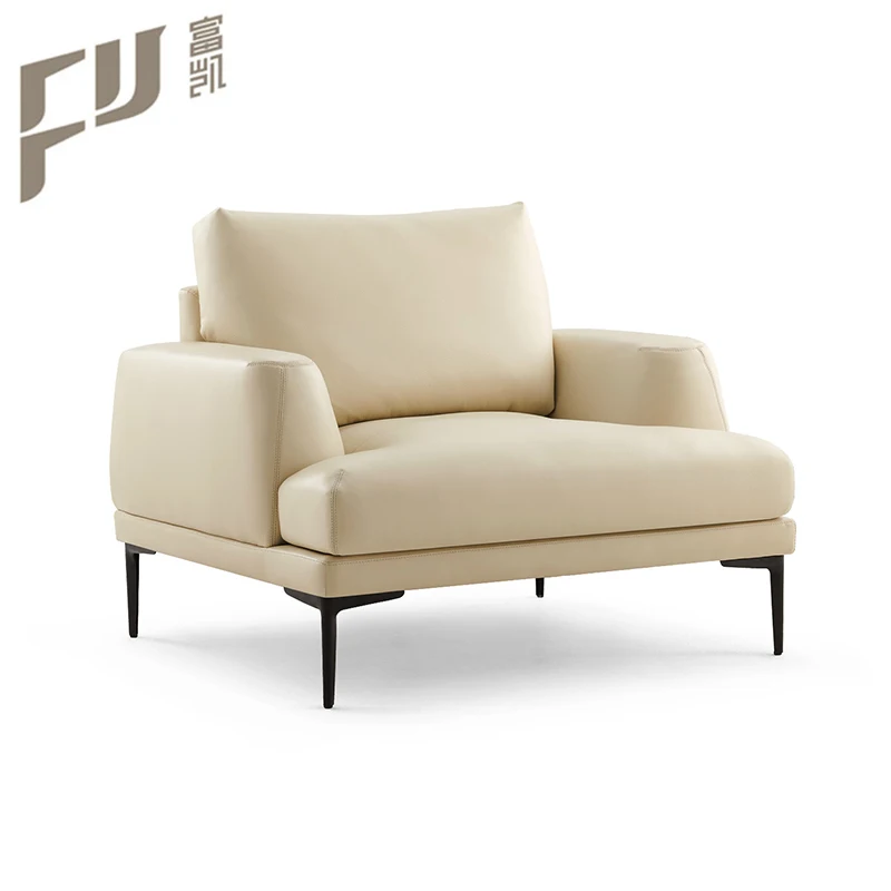 Stylish business white pu leather waiting room office sofa set single seat