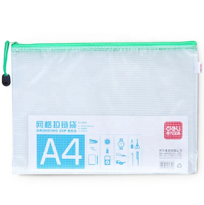 customized Wholesale A4 A5 PVC Plastic Waterproof Clear frosted Envelope  Document Bag Mesh Zipper Pouches